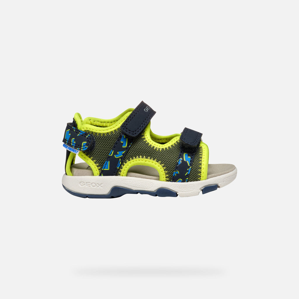 Geox Multy Toddler Boy Strappy Sandals - Pistachio Navy, Water-Resistant, Breathable