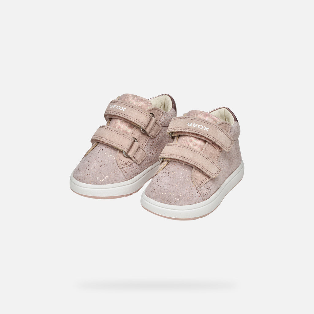 Toddler Girl's Light Rose Velcro Shoes: Comfortable, Breathable First-Steps Sneaker with Ankle Support