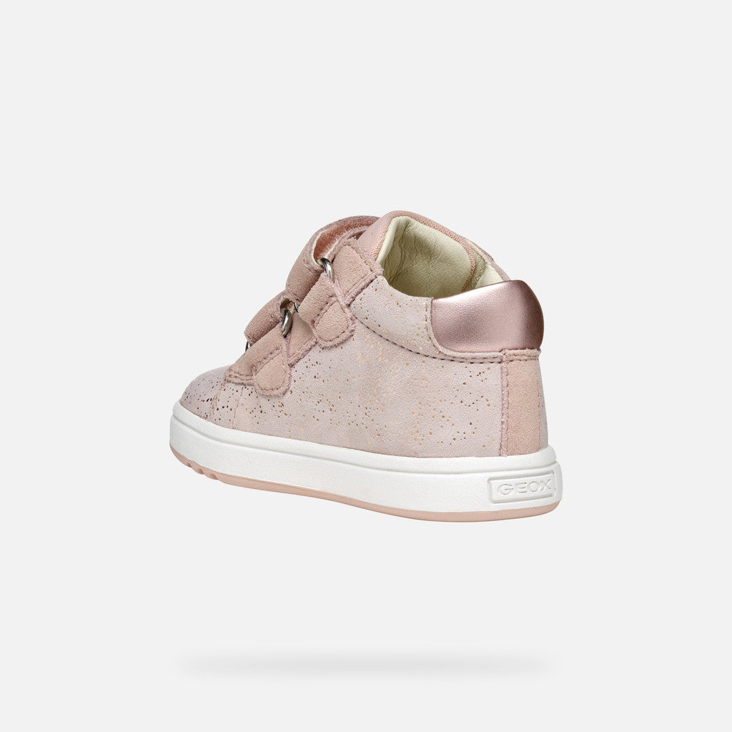 Toddler Girl's Light Rose Velcro Shoes: Comfortable, Breathable First-Steps Sneaker with Ankle Support