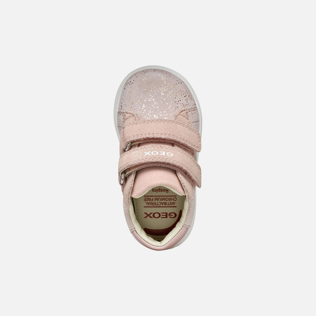 Toddler Girl's Light Rose Velcro Shoes: Comfortable, Breathable First-Steps Sneaker with Ankle Support