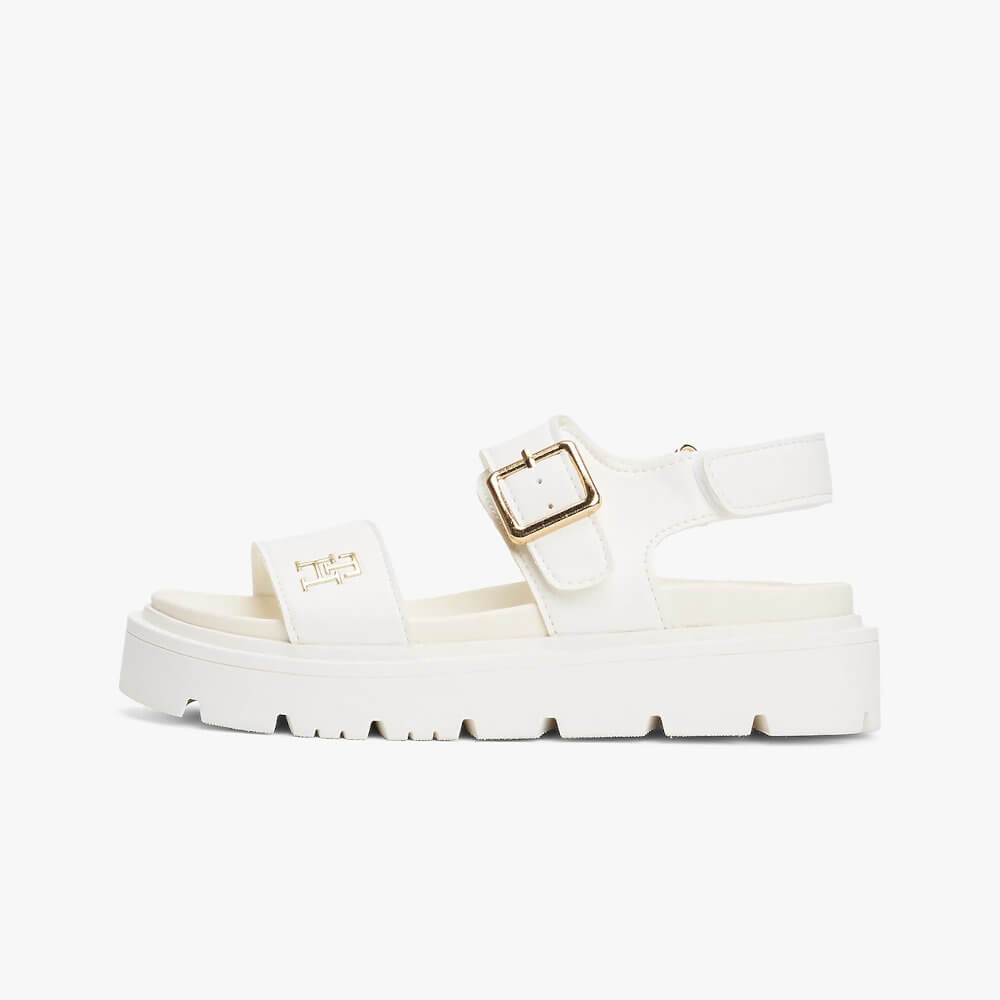 Tommy Hilfiger Girls' White Adjustable Strap Platform Sandals T3A2-33785-0326128