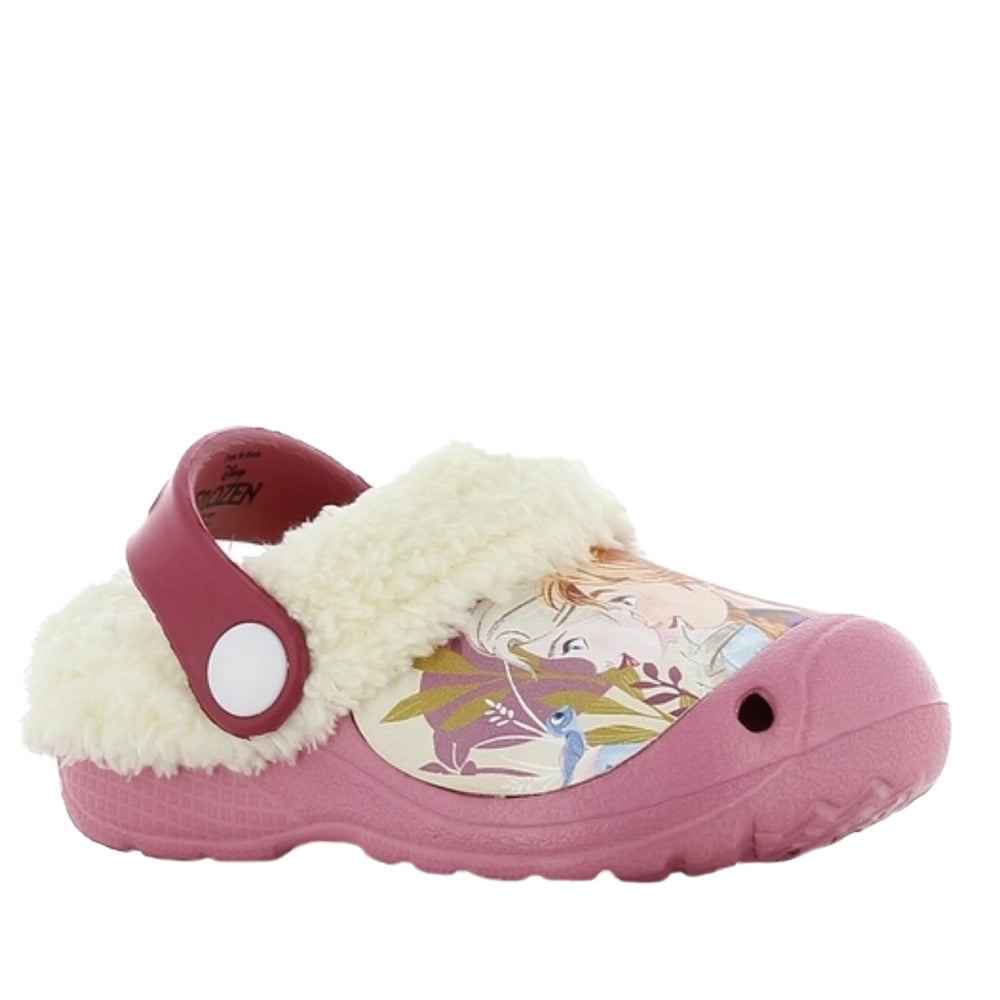 Frozen Kids Purple Clog Slippers Size 24-32 with Plush Interior