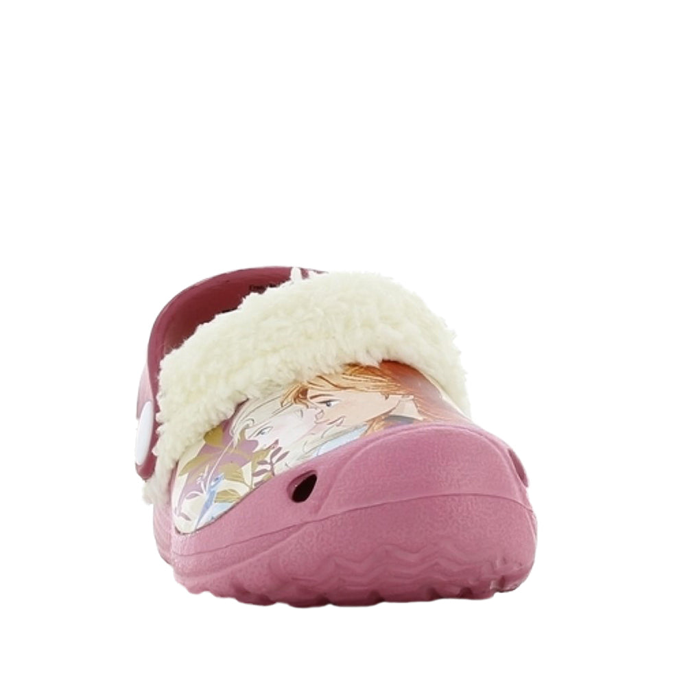 Frozen Kids Purple Clog Slippers Size 24-32 with Plush Interior