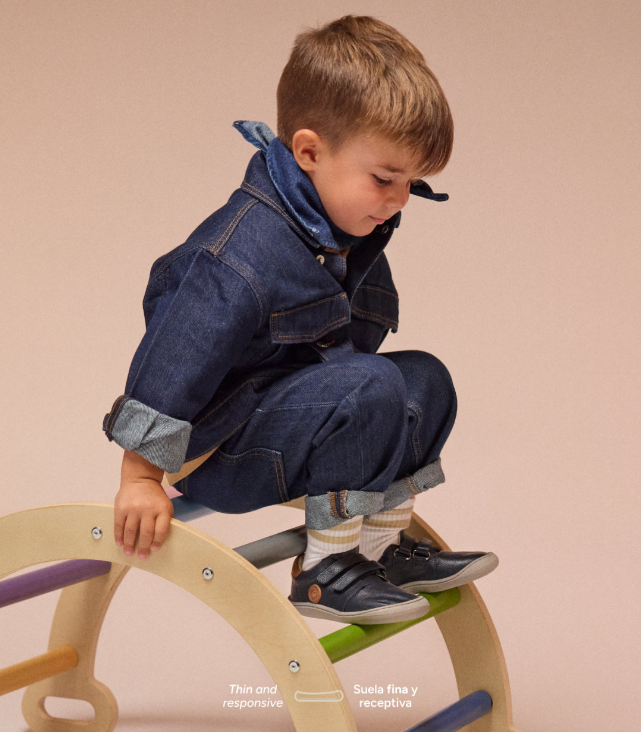 Gioseppo Barefoot Leather Blue boys Sneakers: Flexible, Breathable, Odor-Fighting 73553