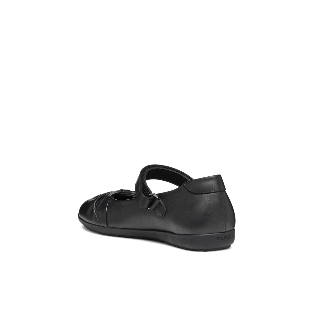 Geox J Iberide Girl Ballet Flat Black School Shoes