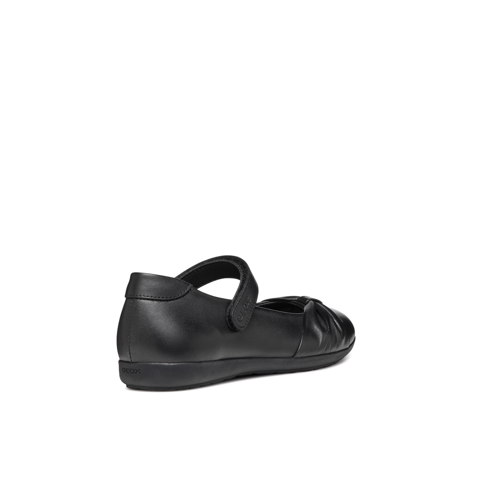Geox J Iberide Girl Ballet Flat Black School Shoes
