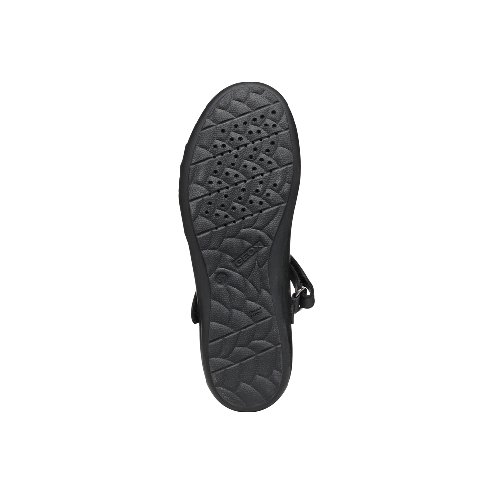 Geox J Iberide Girl Ballet Flat Black School Shoes