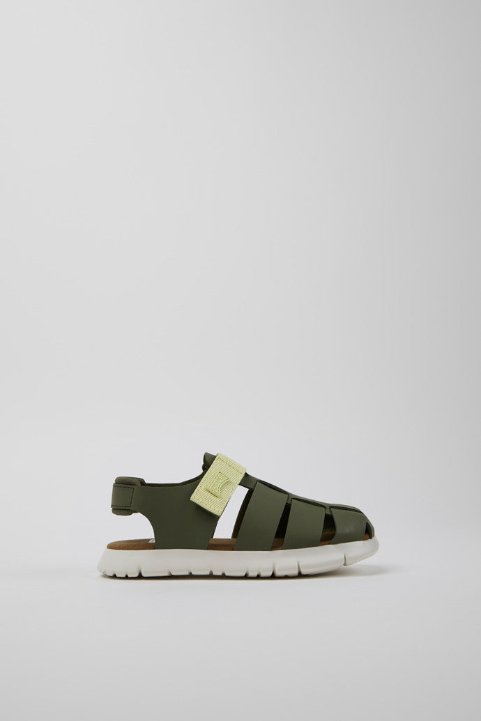 Camper Oruga Kids' Multicolor Leather Textile Sandals with Hook-and-Loop Closure