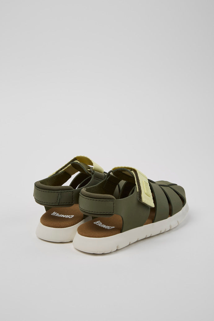 Camper Oruga Kids' Multicolor Leather Textile Sandals with Hook-and-Loop Closure