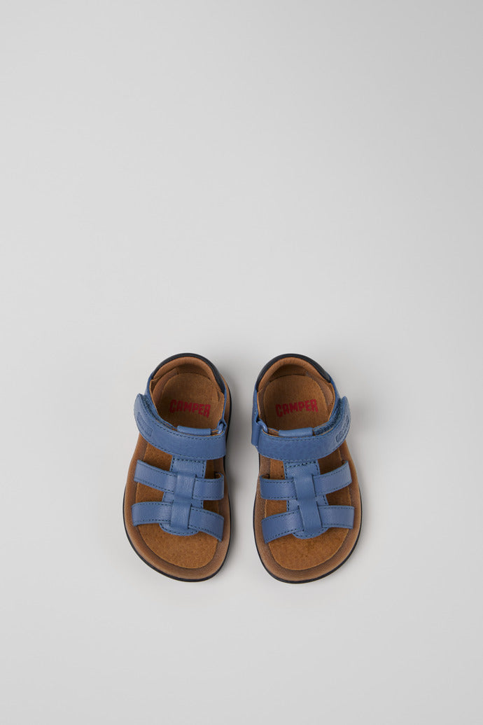 Camper Bicho Kids' Blue Leather Sandals with Hook & Loop Fastening