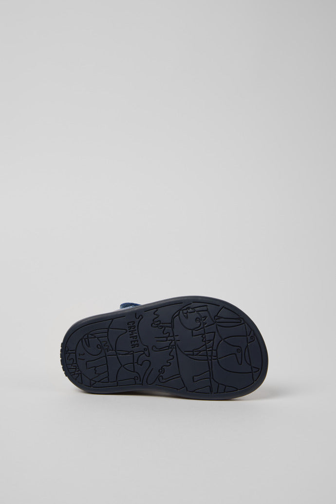 Camper Bicho Kids' Blue Leather Sandals with Hook & Loop Fastening
