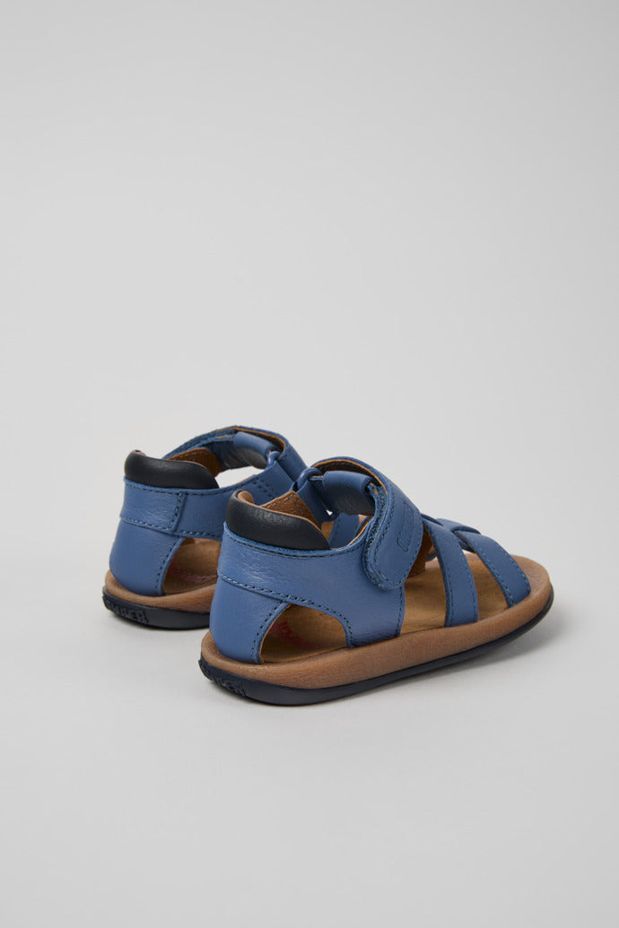 Camper Bicho Kids' Blue Leather Sandals with Hook & Loop Fastening