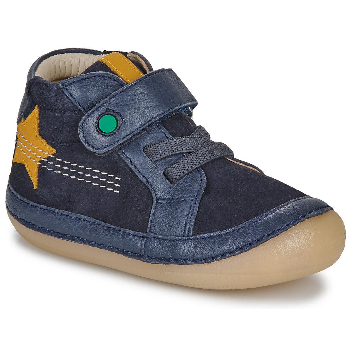 Kickers SOKISTIC Marine Dark Blue Leather first steps ankle boots 972440