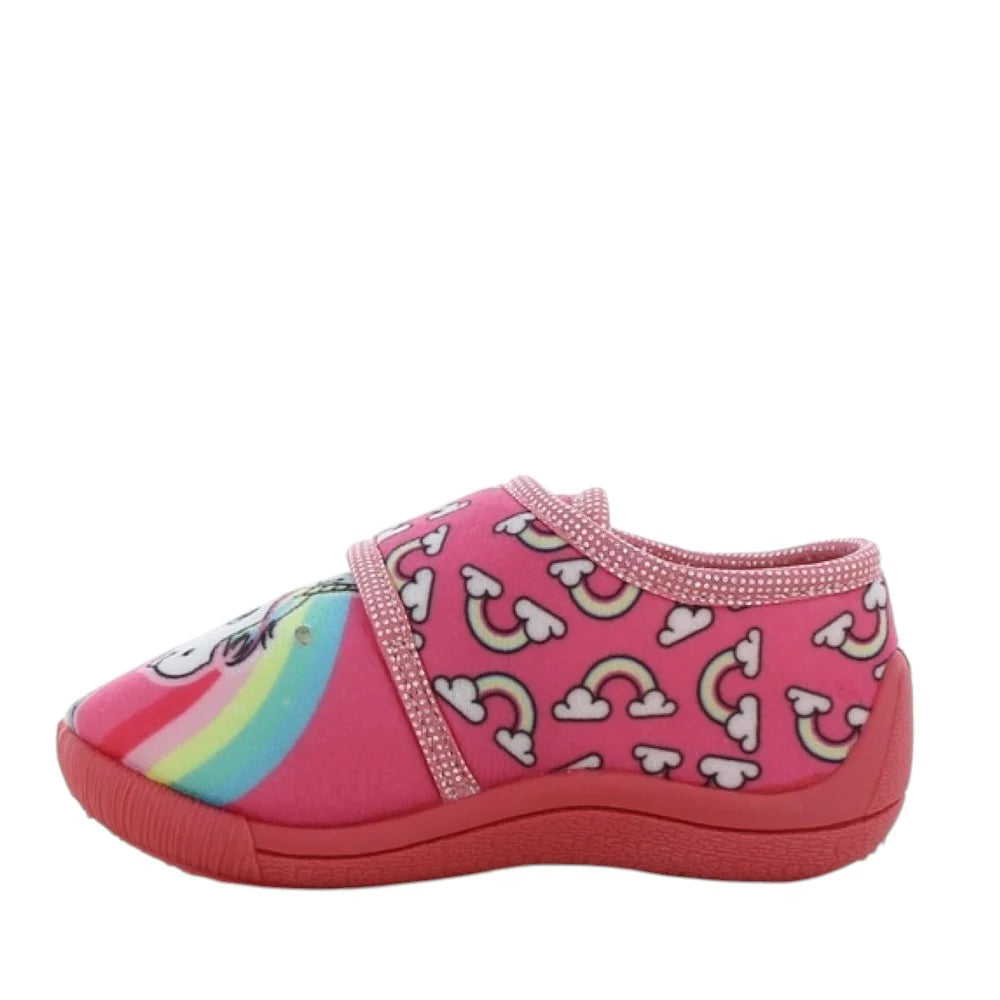 Disney Girls' Cozy Fuchsia Light-Up Unicorn Magic Slippers with Soft Sole 000455