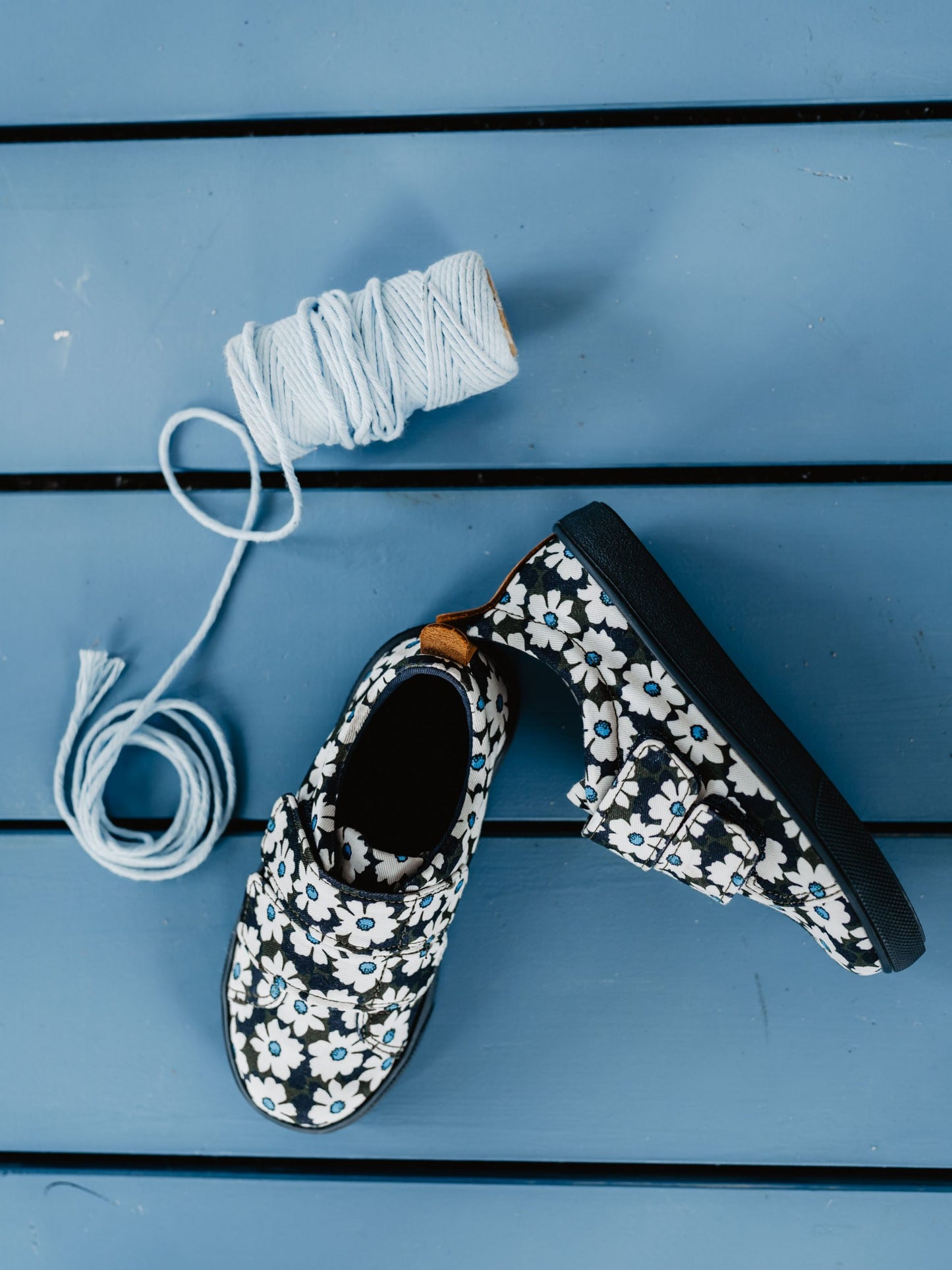 Moonie's Walker Daisy Dark Denim Kids Slip-On Shoes