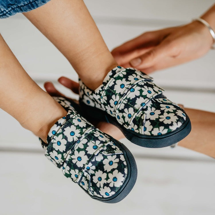 Moonie's Walker Daisy Dark Denim Kids Slip-On Shoes