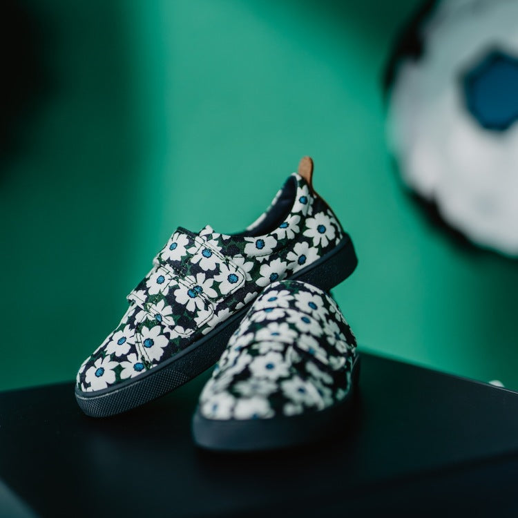 Moonie's Walker Daisy Dark Denim Kids Slip-On Shoes