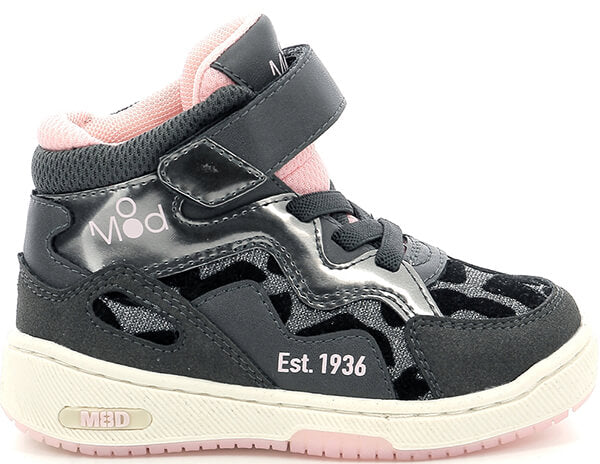 Mod8 Dealmooding Kids' Pink Black Leopard Boots Velcro & Laces