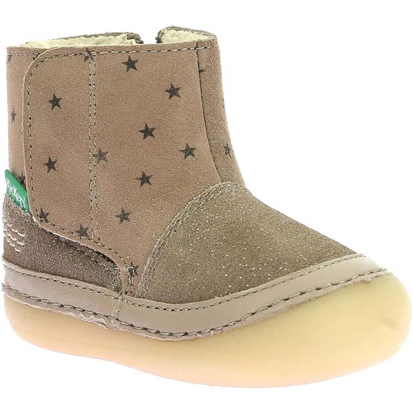 Kickers Sokifaune Kids Brown Leather Star Patterned Ankle Boots EU 26