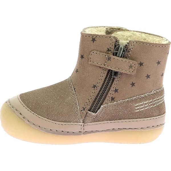 Kickers Sokifaune Kids Brown Leather Star Patterned Ankle Boots EU 26