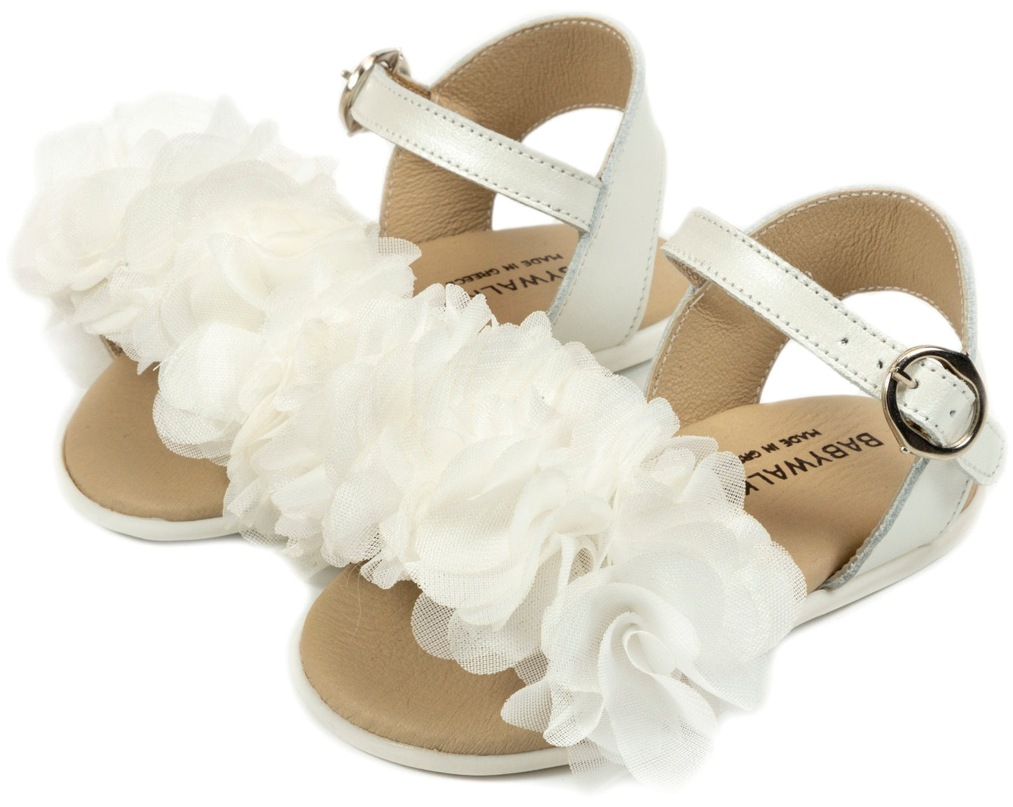 Elegant Ivory Floral Baby Walker Shoes for Girls, Perfect First Steps
