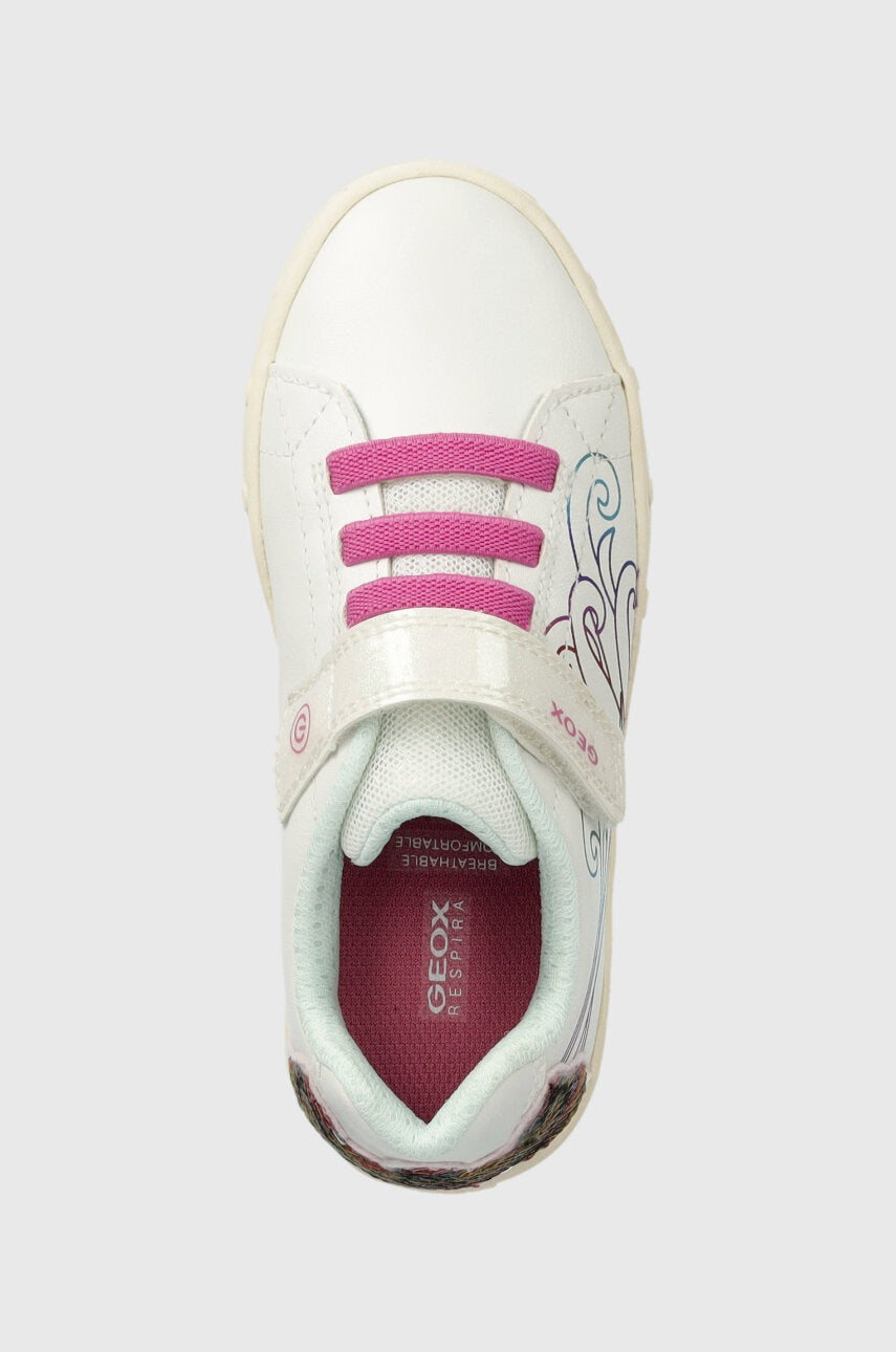 Geox Kids' White Light-Up Breathable Sneakers: Easy-On, Comfortable, Durable Everyday Footwear