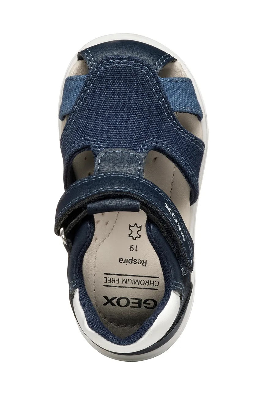 Geox ZAPITO Kids' Navy Blue Breathable Sandals with Flexy System & Velcro Closure
