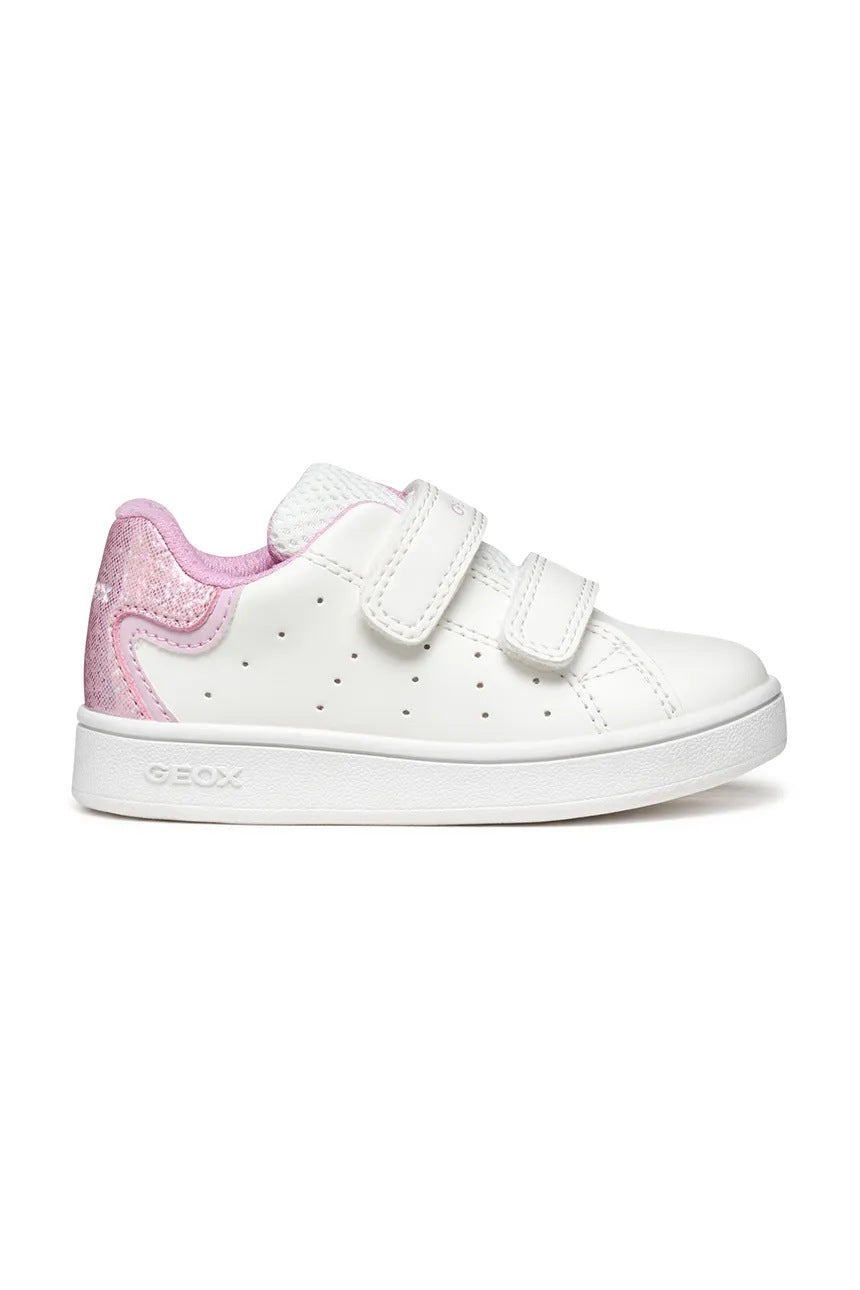 Geox ECLYPER Kids Breathable Pink Sneakers with Velcro Straps