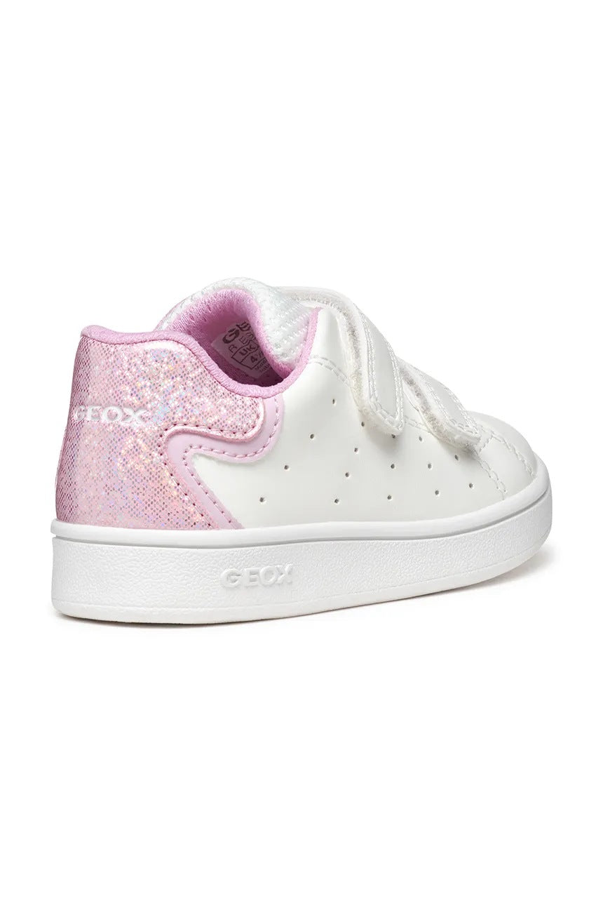 Geox ECLYPER Kids Breathable Pink Sneakers with Velcro Straps
