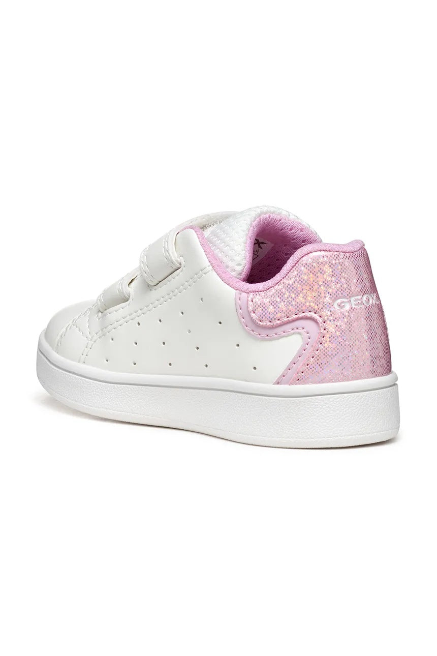 Geox ECLYPER Kids Breathable Pink Sneakers with Velcro Straps