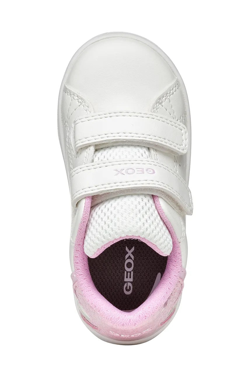 Geox ECLYPER Kids Breathable Pink Sneakers with Velcro Straps