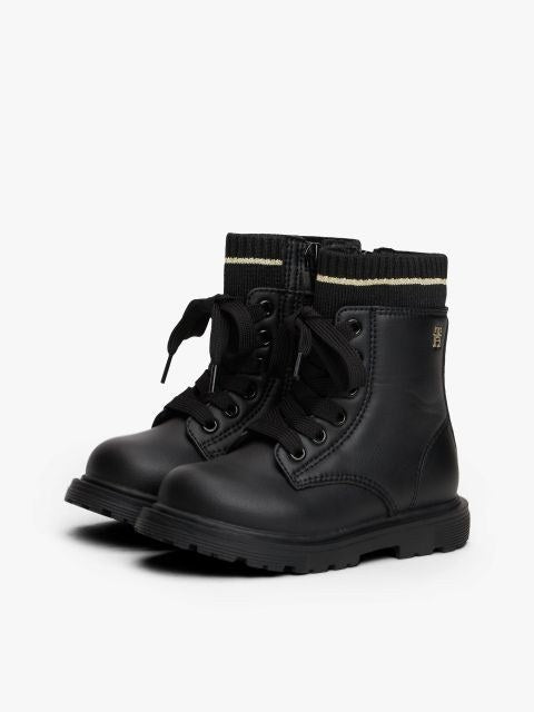 Tommy Hilfiger Kids' Cozy Wool Finish Ankle Boots with Laces & Zipper
