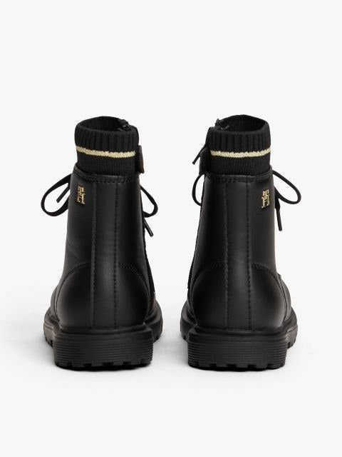 Tommy Hilfiger Kids' Cozy Wool Finish Ankle Boots with Laces & Zipper