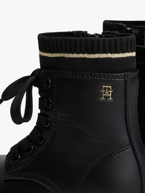 Tommy Hilfiger Kids' Cozy Wool Finish Ankle Boots with Laces & Zipper