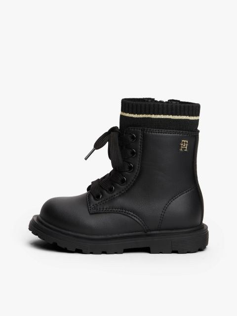 Tommy Hilfiger Kids' Cozy Wool Finish Ankle Boots with Laces & Zipper
