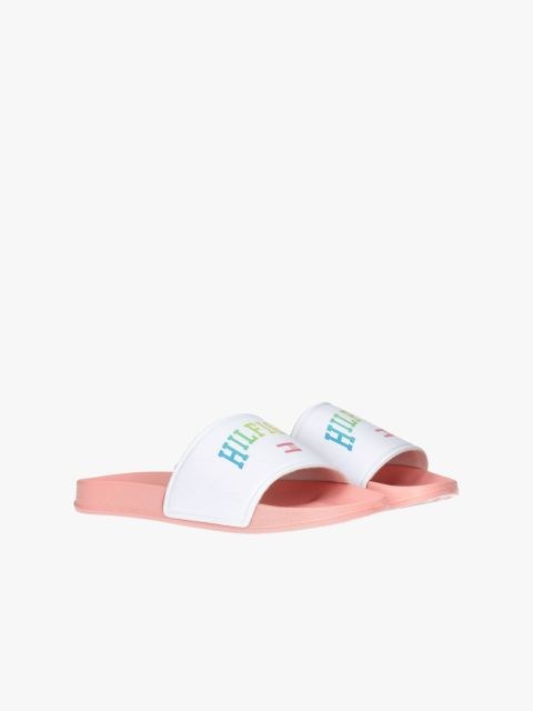 Kids' Comfortable Tommy Hilfiger Logo Print Pool Slides for Summer Fun
