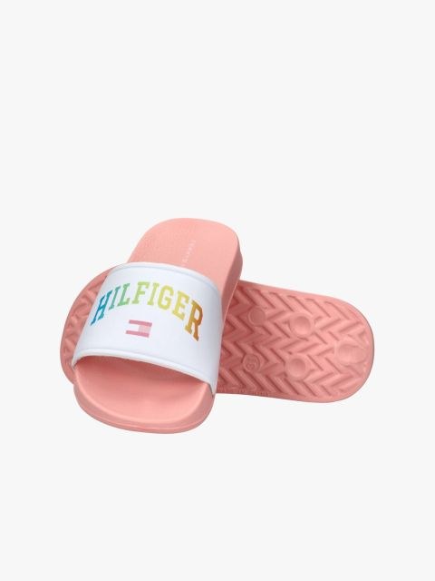 Kids' Comfortable Tommy Hilfiger Logo Print Pool Slides for Summer Fun