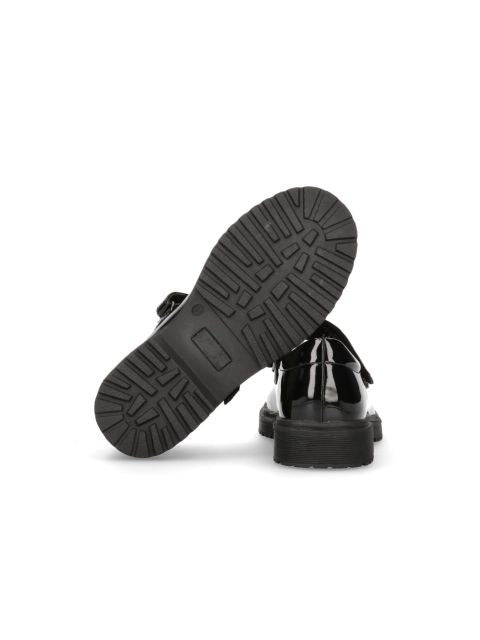 Tommy Hilfiger Girls' Black Leather Velcro Ballet Flats - Formal Kids' Shoes