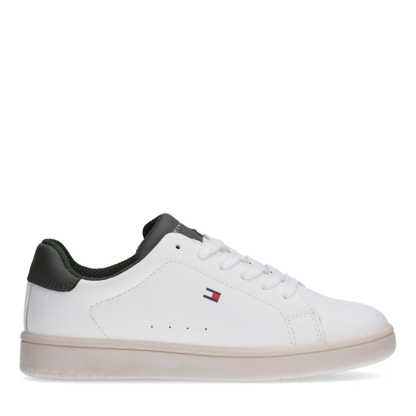 Tommy Hilfiger White Green Eco Leather Sneakers T3X9-34073-1355