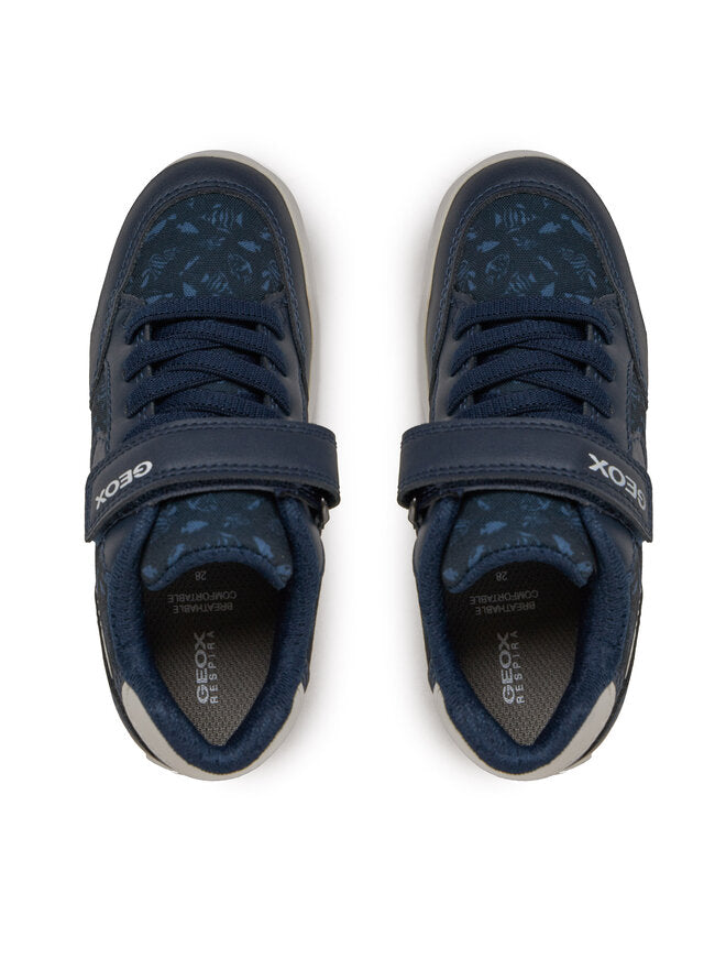 Geox Arzach Boy Kids' Breathable Navy/Off-White Velcro Sneakers