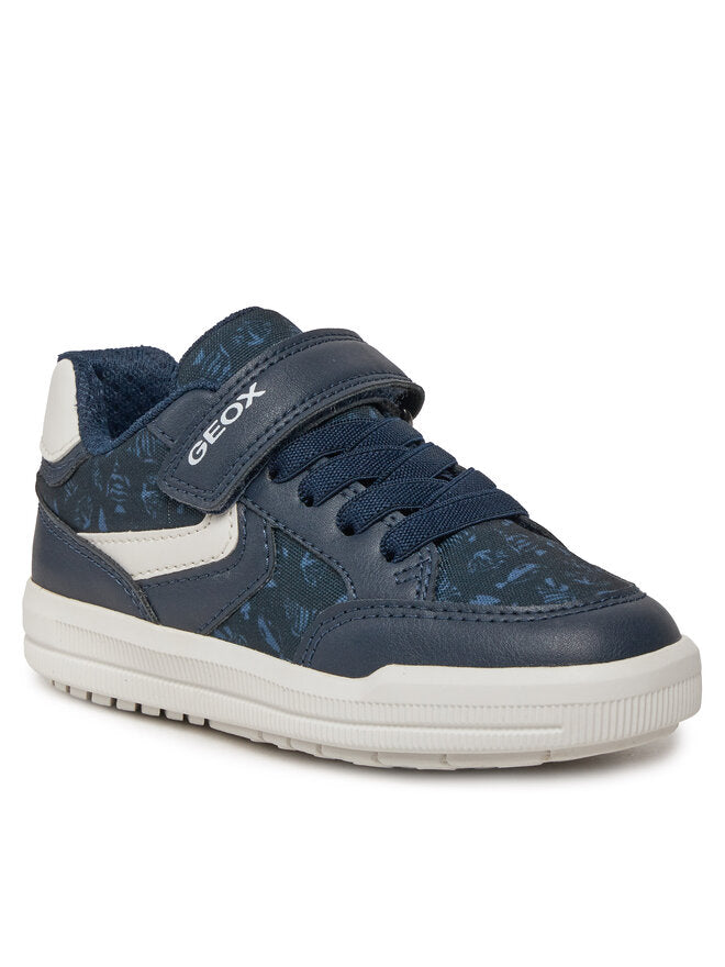 Geox Arzach Boy Kids' Breathable Navy/Off-White Velcro Sneakers
