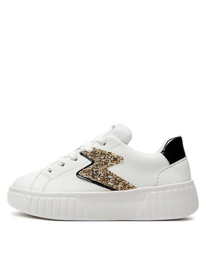 Geox J Mikiroshi Girl's White Black Low-Top Athletic Breathable Sneakers
