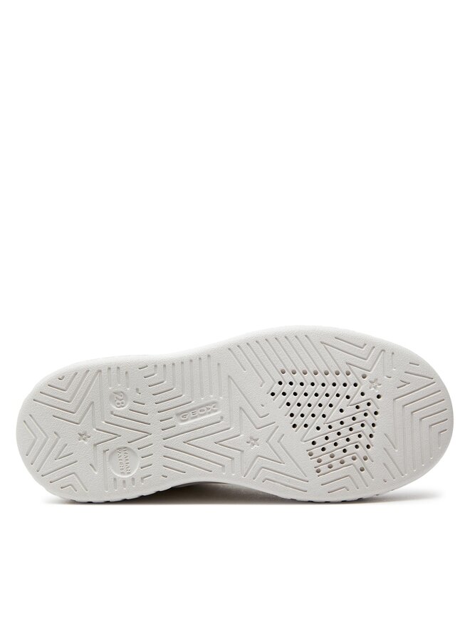 Geox J Mikiroshi Girl's White Black Low-Top Athletic Breathable Sneakers