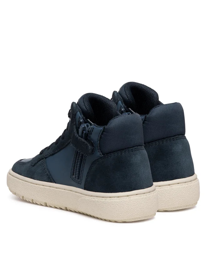 Geox boys' Navy Blue Athletic High-Top Sneakers J46LDC