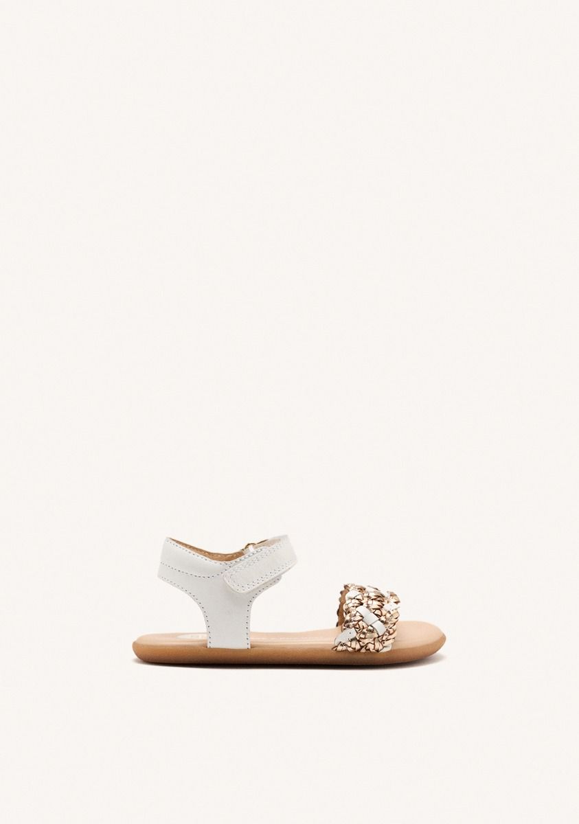 Gioseppo Barefoot Braided Leather Sandals Belknap - White