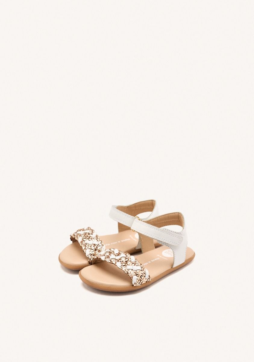 Gioseppo Barefoot Braided Leather Sandals Belknap - White