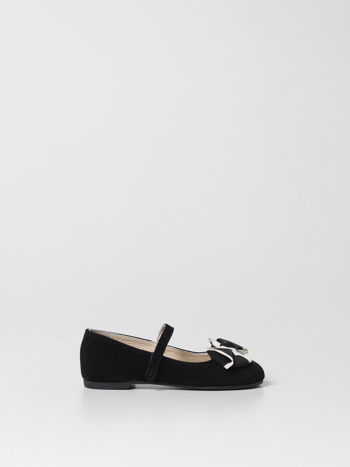 Babywalker Girls' Classic Black Ballet Flats with Elegant Bow Detail