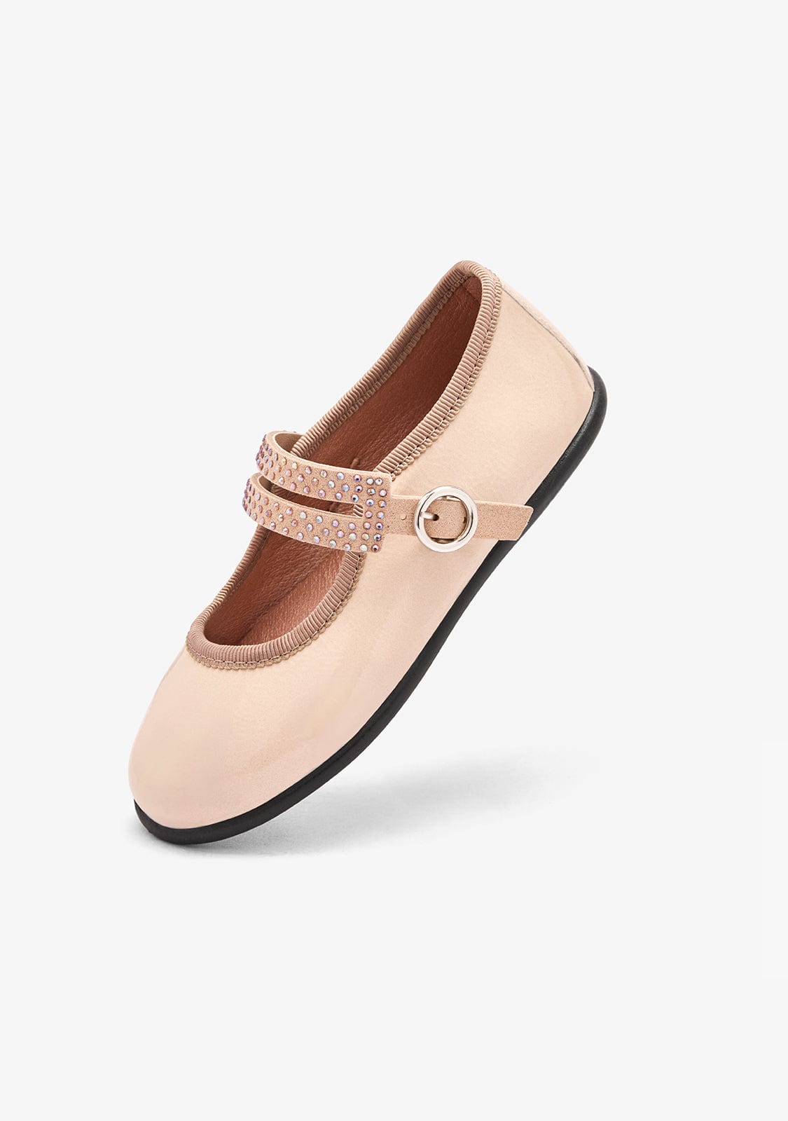 Shiny Patent Sand Strap Mary Jane Shoes for Girls