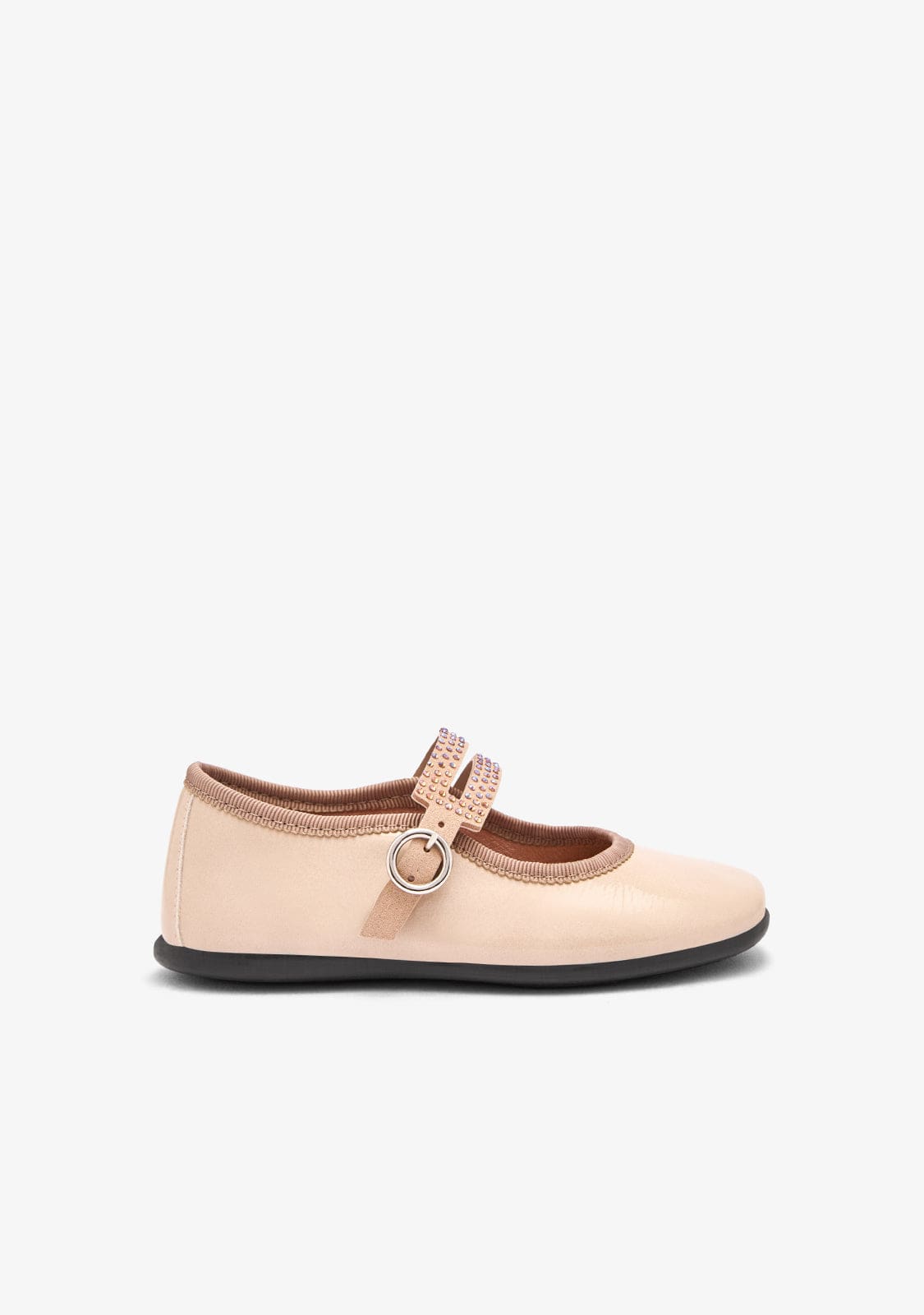Shiny Patent Sand Strap Mary Jane Shoes for Girls