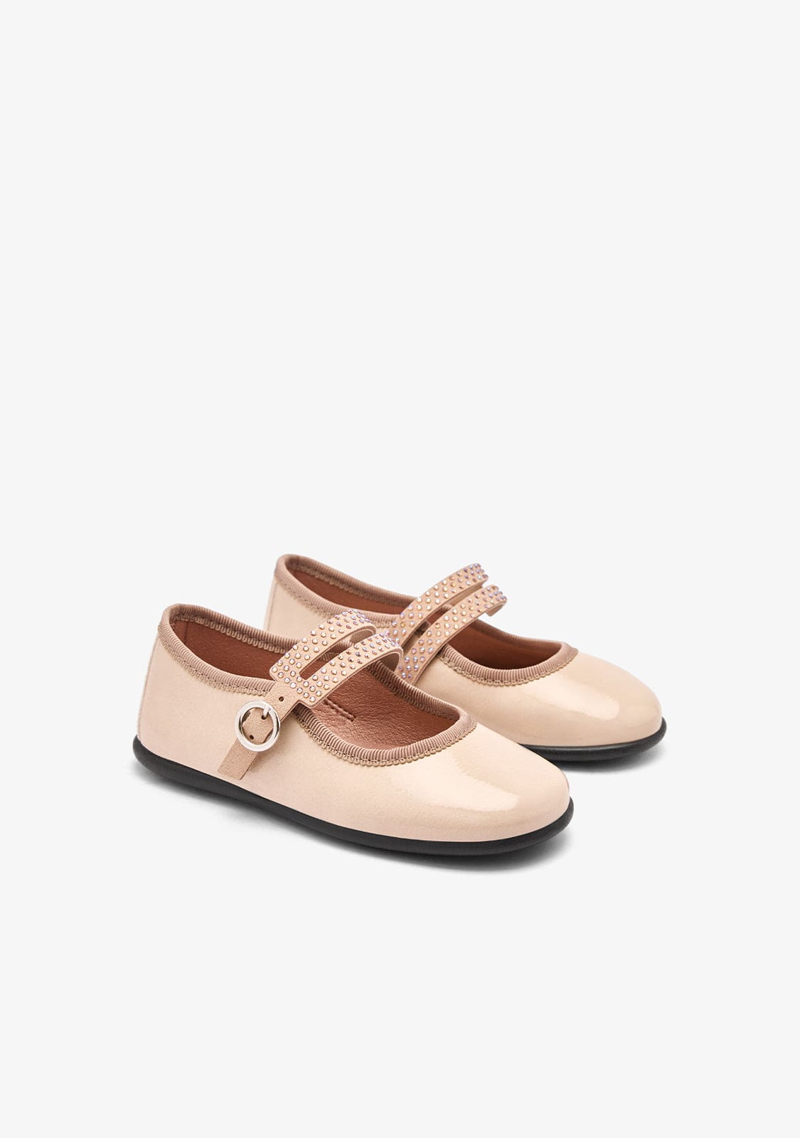 Shiny Patent Sand Strap Mary Jane Shoes for Girls